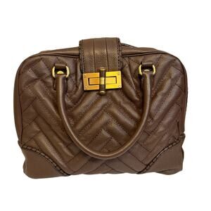 Brooks Brothers Black Fleece Bag Leather Brown Handbag Satchel Quilted Luxury